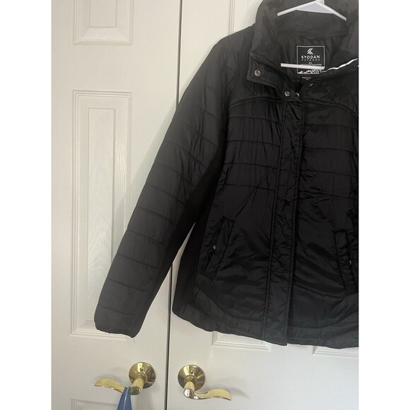 Kyodan Black Light Weight Puffer Jacket Women Large - Picture 5 of 9